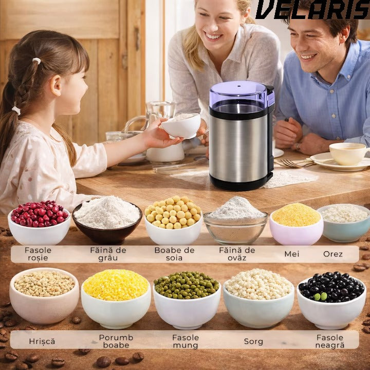 Rasnita Electrica de Cafea, 180W, Cutite din Otel Inoxidabil, Capacitate 75 g, Macinare Rapida si Uniforma