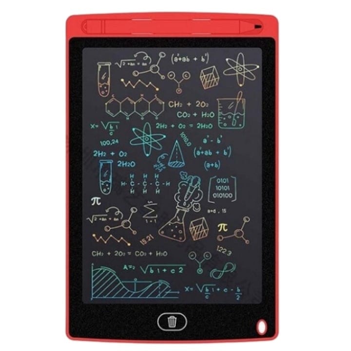 Tableta LCD pentru Scris si Desen 8.5 Inch Color cu Stilou Inclus Buton Stergere Blocare Ecran Copii Rosu