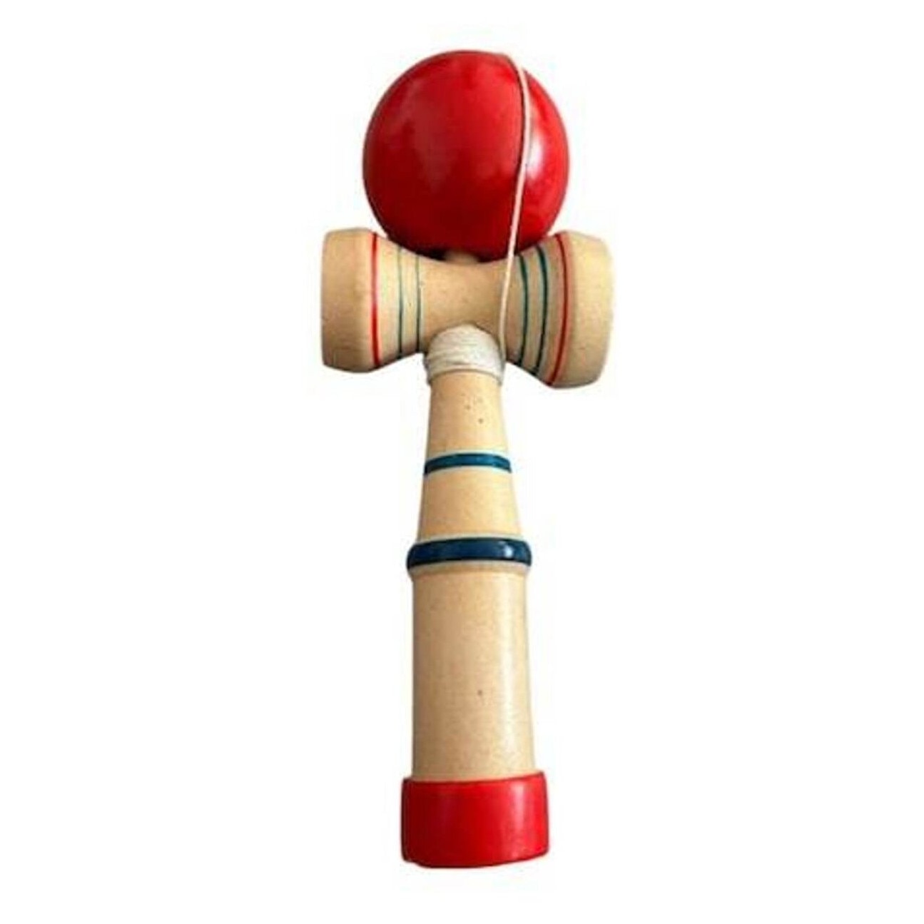 Jucarie Kendama din Lemn cu Minge Rosie Joc Dexteritate si Coordonare