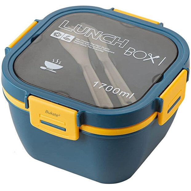 Caserola Alimentara 1.7L cu 4 Compartimente si Recipient Sos Lunch Box BPA Free
