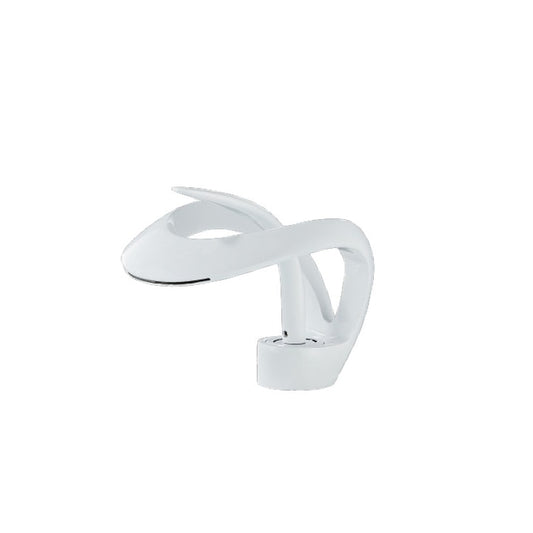 Baterie chiuveta baie tip cascada cromata 15 cm montaj pe chiuveta design nordic modern debit redus, alb