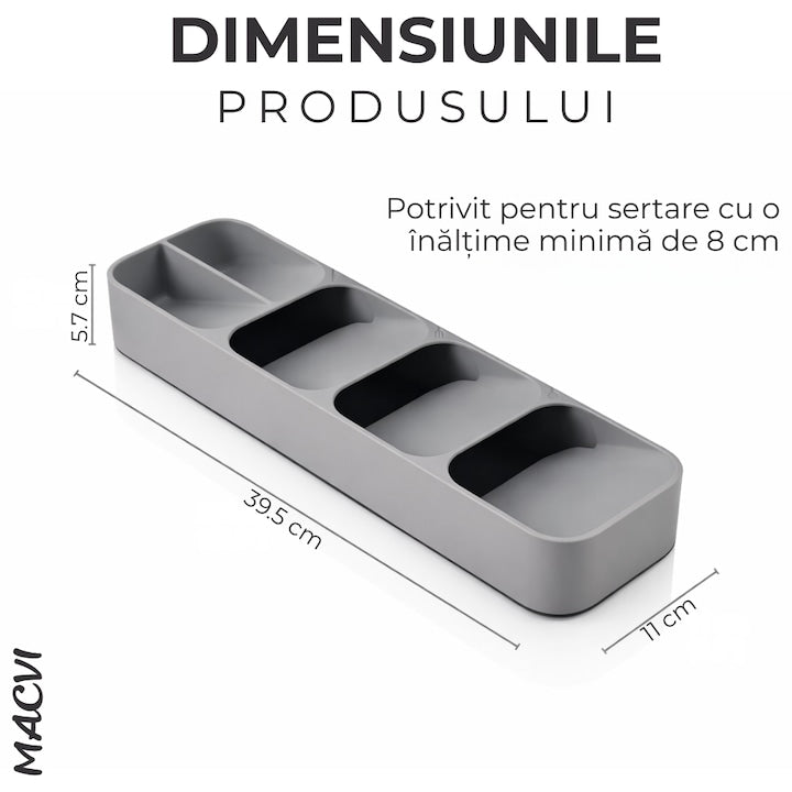 Suport tacamuri organizator compact material durabil design modern stabilitate sporita culoare gri