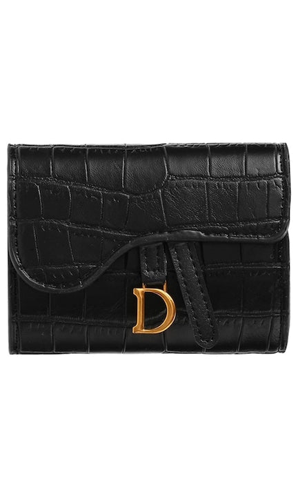 Portofel Dama Negru, pentru Carduri, Portcard Elegant Compact, Material Ecologic Premium, Design Rafinant, Portofel Mic de Geanta