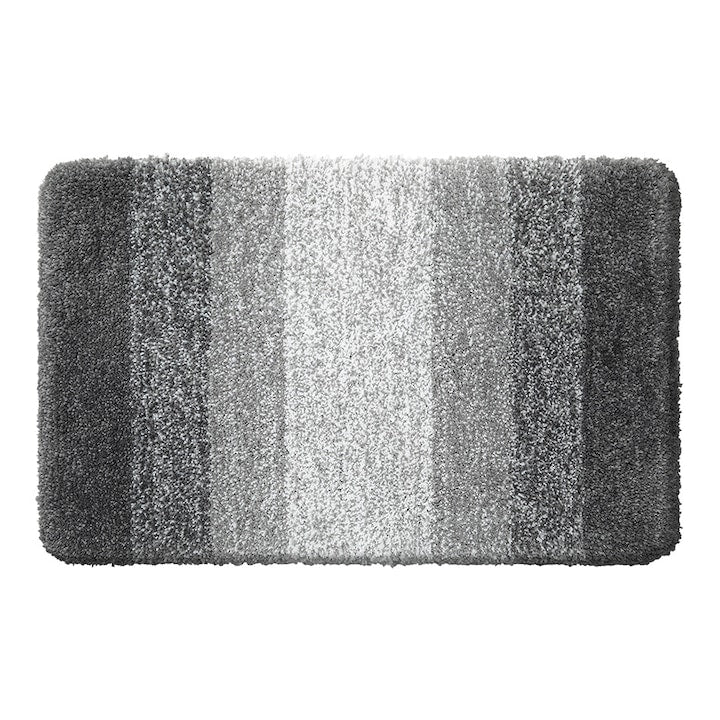 Covoras de baie gri, super absorbant, antiderapant, spate aderent, moale si placut la atingere, usor de spalat