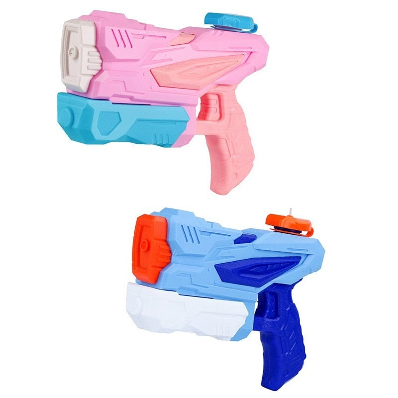 Set 4 Pistoale cu Apa pentru Copii, 2 x 300 ml + 2 x 550 ml, plastic rezistent, usor de umplut, albastru/alb, varsta 6 ani+