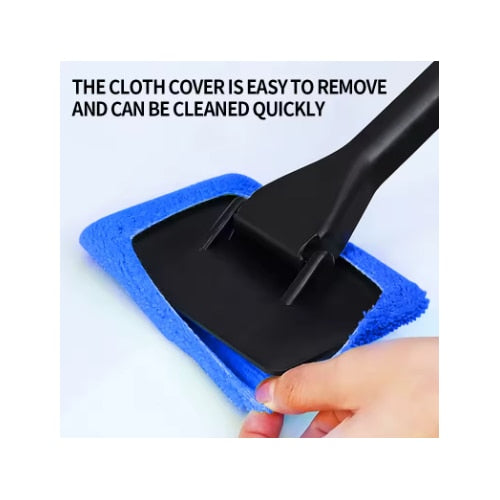 Instrument curatare geamuri auto, maner ergonomic, laveta microfibra reutilizabila, plastic PP, 34cm