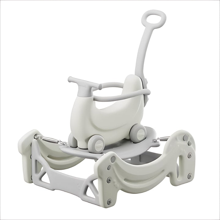 Jucarie multifunctionala pentru copii 1-5 ani, balansoar, carucior, placa de echilibru si scuter, rezistent, bej