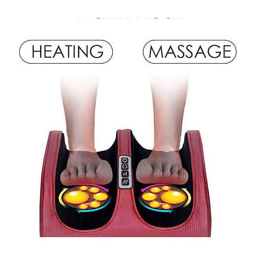Aparat de Masaj pentru Picioare si Gambe cu Caldura, Masaj Shiatsu cu Role pentru Tesuturi Profunde, Alimentare la Priza, Reducere Durere, Circulatie Sanguina Imbunatatita, Material PU
