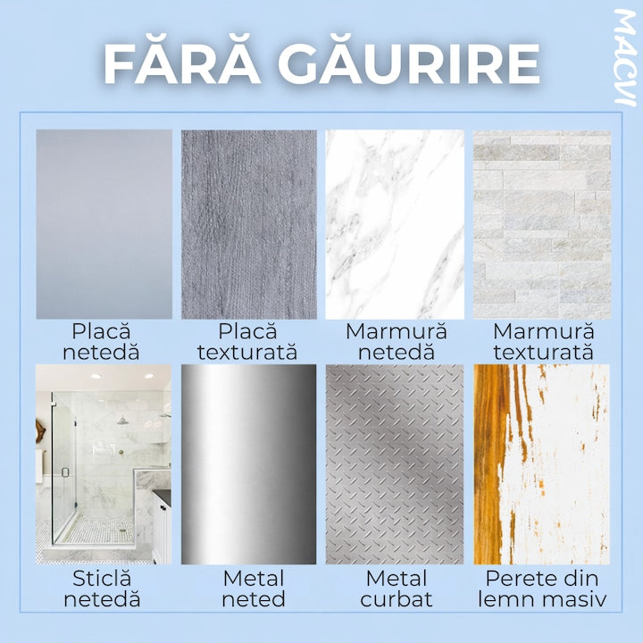 Raft de dus set etajera baie aluminiu negru design modern si rezistent montaj usor spatiu optimizat