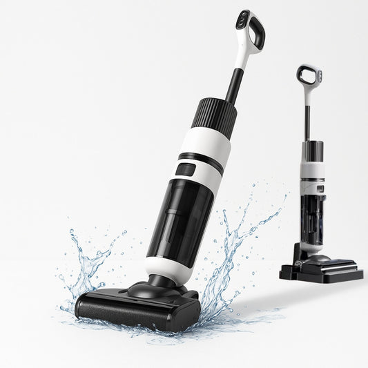 Aspirator Vertical cu Spalare OZ01 Pro Fara Fir Autocuratare, Dezinfectare Apa, Putere 12000Pa, Autonomie 60 Min Ecran LED 2 Rezervoare