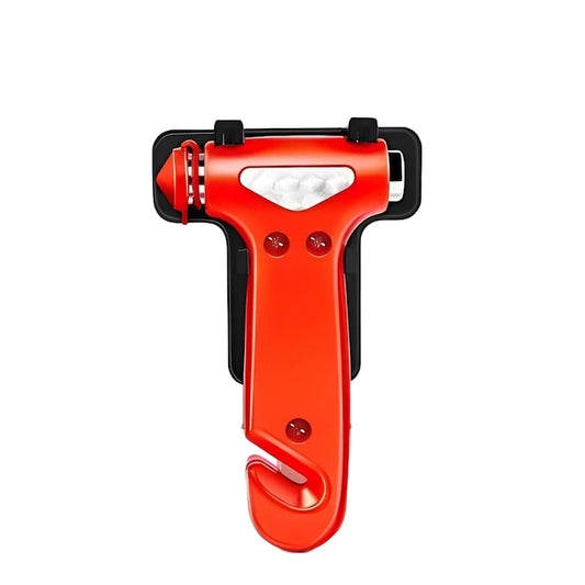 Ciocan de urgenta auto 3 in 1, ABS rezistent, cu cutter pentru centura de siguranta si cap metalic pentru spart geamuri