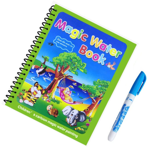 Carte de colorat reutilizabila Magic Book, 8 pagini, tematica animale, culori vibrante, pentru copii 3 ani+