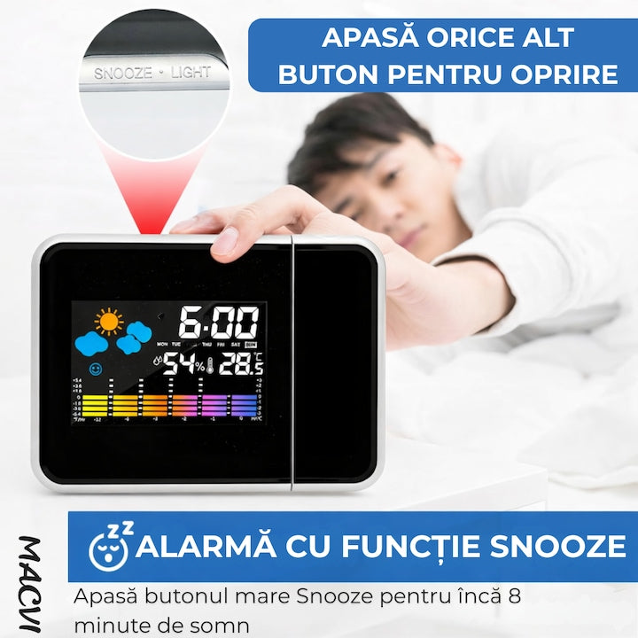 Ceas cu Calendar, Alarma si Proiector Tip LED DS-8190