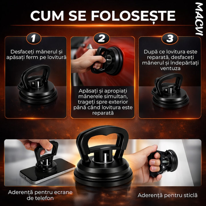 Ventuza puternica pentru indepartarea indoiturilor auto, reparare caroserie, diametru intre 5 si 8 cm