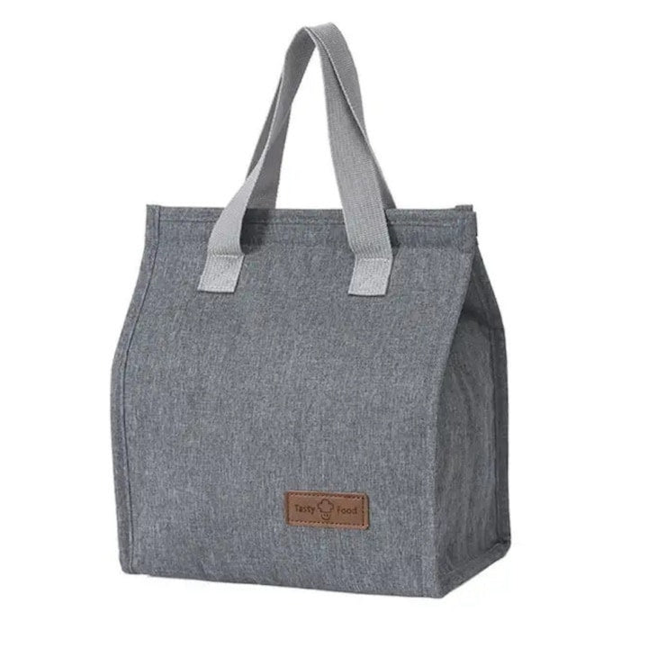 Geanta termoizolanta multifunctionala, pentru birou, picnic sau camping, 22.5x13x25.5 cm, material premium, design gri