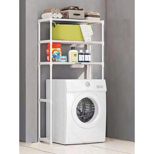 Raft modular cu 3 polite pentru deasupra masinii de spalat, 63.5 x 30 x 154 cm, suport depozitare spatiu redus, Alb