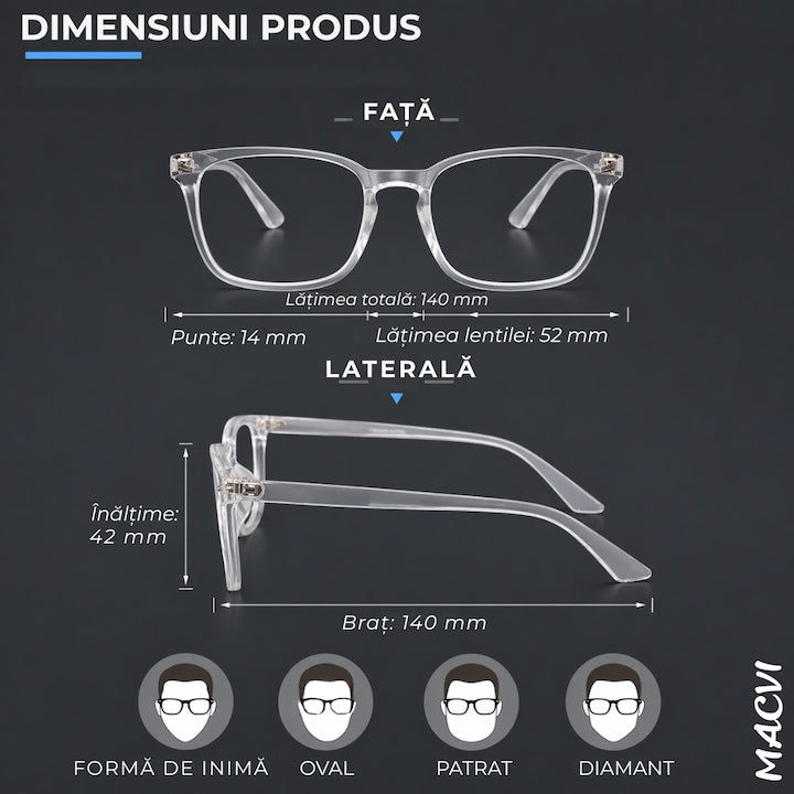 Ochelari Protectie Calculator Anti Lumina UV400 Albastra, Anti Reflexie, Unisex, Transparent pentru Telefon, Laptop, Gaming