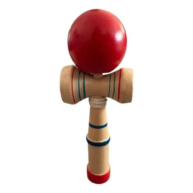 Jucarie Kendama din Lemn cu Minge Rosie Joc Dexteritate si Coordonare