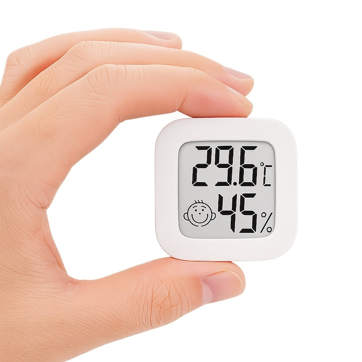 Termometru si higrometru camera, indicator comfort, citire 10 secunde, senzor precis, Interval umiditate: 10% - 99% RH, -20°C pana la +60°C, ultra compact, alb