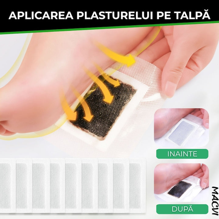 Set 10 plasturi pentru detoxifiere cu turmalina pentru revitalizarea organismului