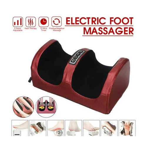 Aparat de Masaj pentru Picioare si Gambe cu Caldura, Masaj Shiatsu cu Role pentru Tesuturi Profunde, Alimentare la Priza, Reducere Durere, Circulatie Sanguina Imbunatatita, Material PU