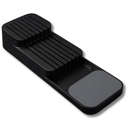 Suport sertar pentru cutite organizator compact depozitare sigura material durabil design ergonomic stabilitate sporita economie de spatiu, negru