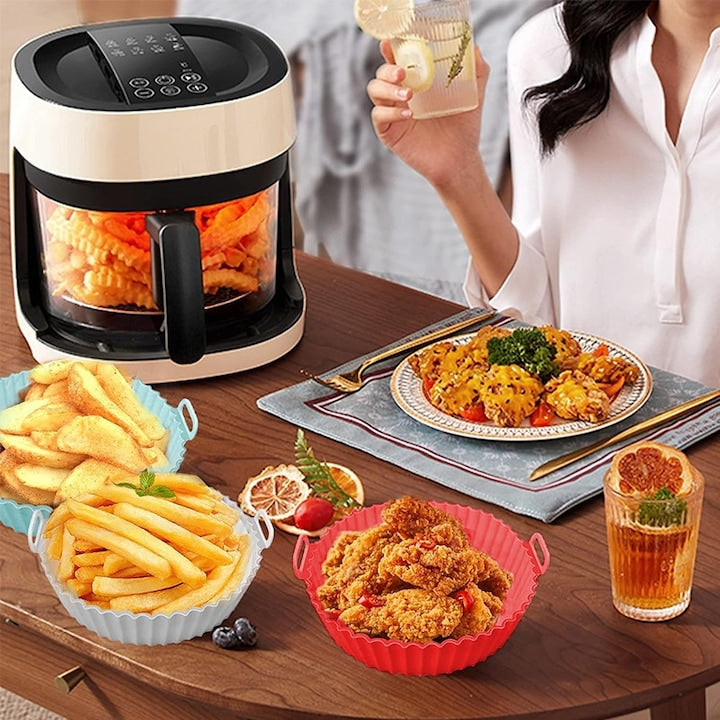Set 4 Tavi Silicon Air Fryer, Reutilizabile, Multicolor, 20x17x5cm