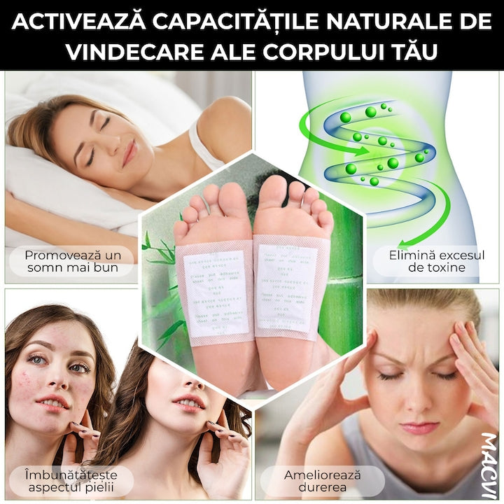 Set 10 plasturi pentru detoxifiere cu turmalina pentru revitalizarea organismului