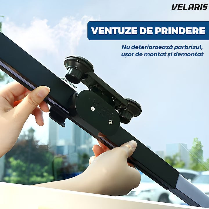 Parasolar auto retractabil, 120x46 cm, negru, protectie UV