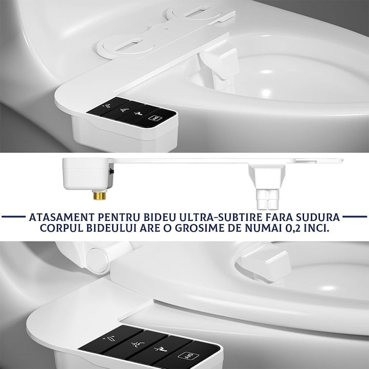 Bidet retractabil, fără electricitate, auto-curățare, control presiune apă rece, negru
