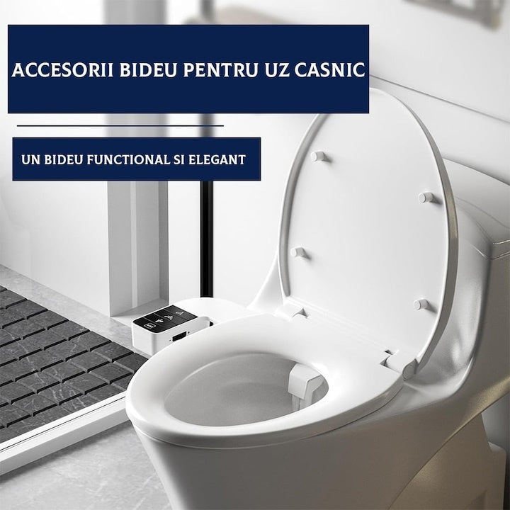 Bidet retractabil, fără electricitate, auto-curățare, control presiune apă rece, negru