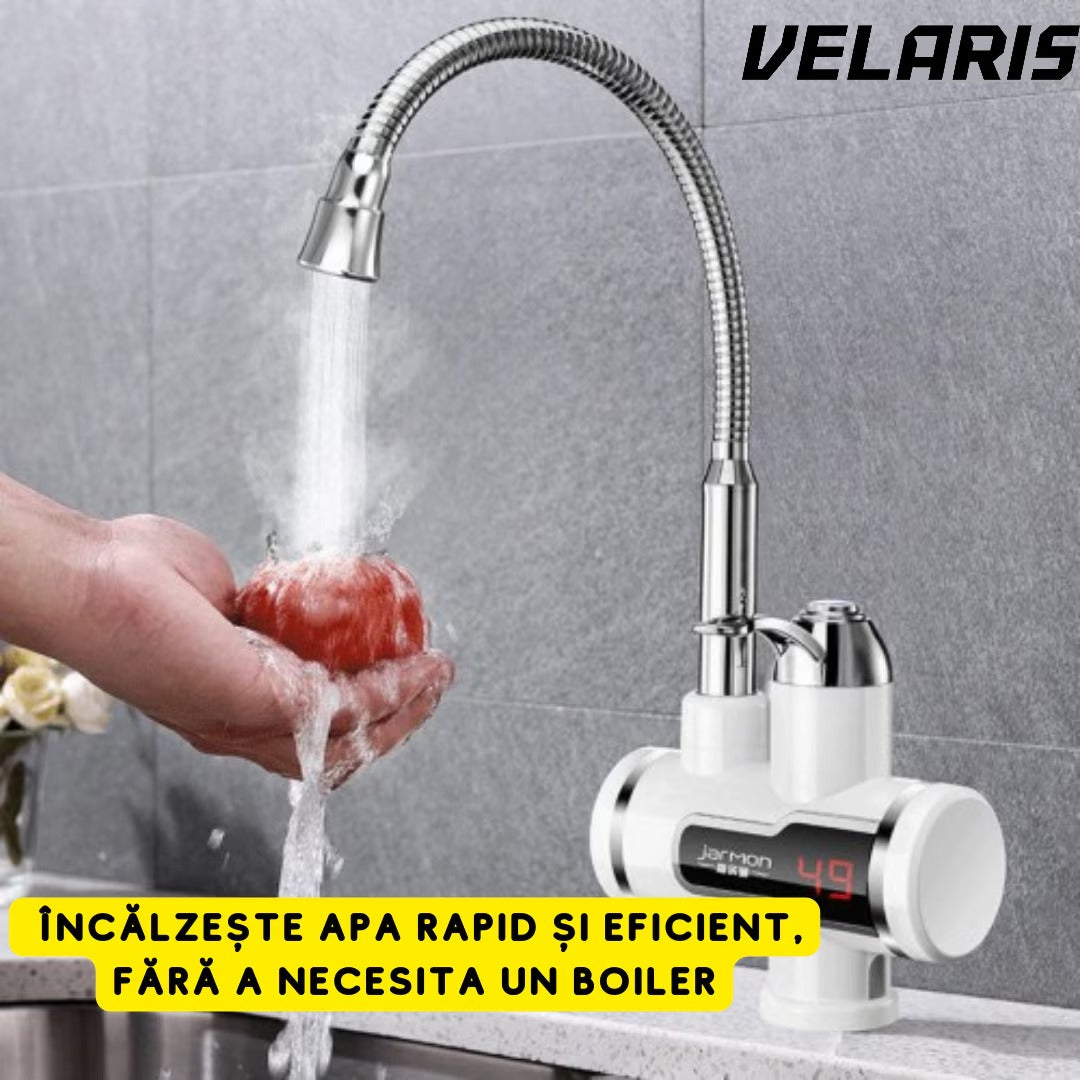 Robinet electric Model RX-00701, LED, apa calda instant, WSN + Filtru pentru apa, montabil pe robinet, Alb