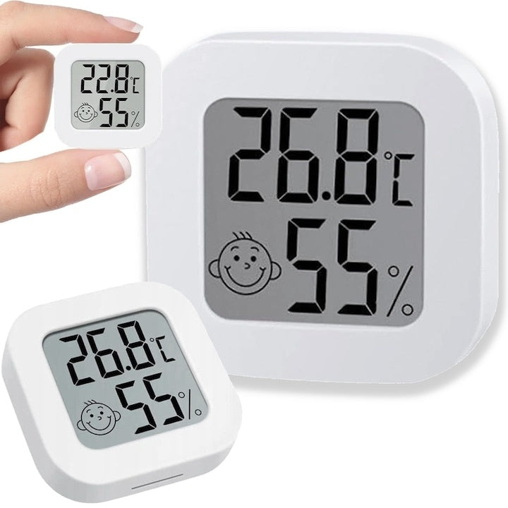 Termometru și higrometru digital, indicator confort, senzor precis, -20°C la +60°C, alb