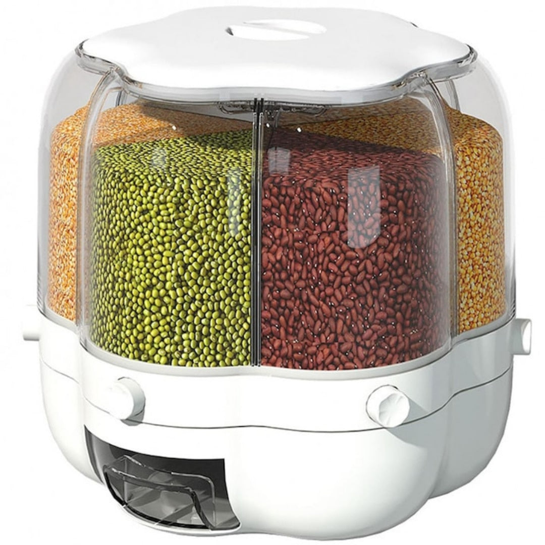 Dozator cereale rotativ, 6 compartimente, 6,5 kg, sertar detașabil