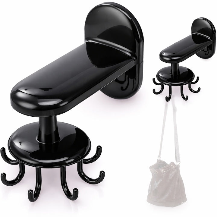 Suport rotativ pentru ustensile de bucătărie, 360°, negru, 14.5 x 6.5 x 10.5 cm, PP