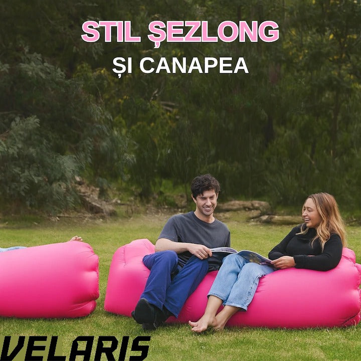 Saltea gonflabila Air Sofa - Cloudy, Lamzac, roz