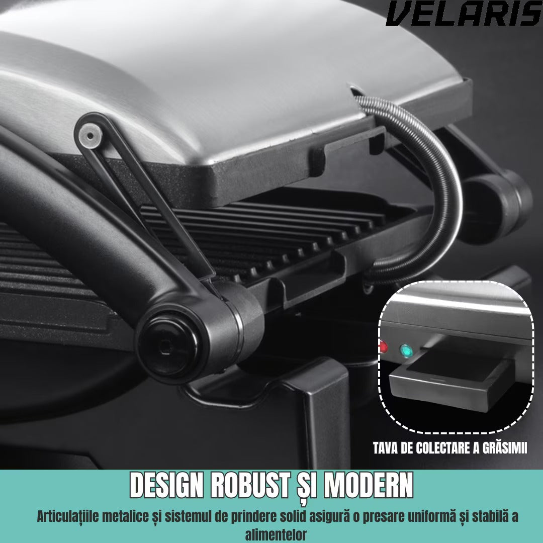 Sandwich-maker 3in1, grill/presa panini, 1800W, Negru/Argintiu