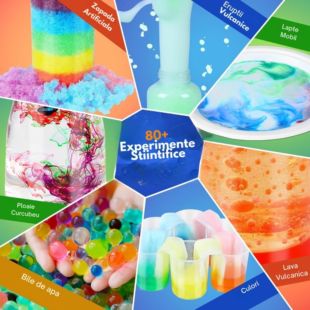 Kit științific pentru copii 80 experimente STEM cu laborator educativ