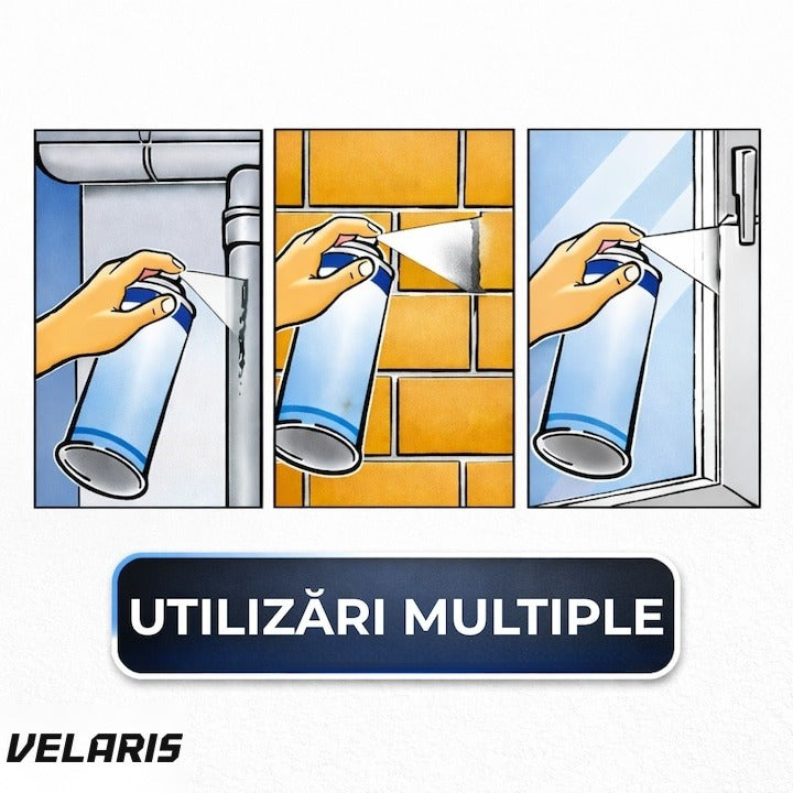 Spray impermeabilizant 450ml, etanșare rapidă fisuri și rosturi, protecție UV, alb