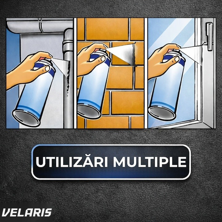 Spray impermeabilizant 450ml, etanșare rapidă fisuri și rosturi, protecție UV, gri