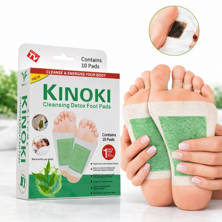 Set 10 Plasturi Detoxifiere KINOKI pentru Picioare cu Ceai Verde