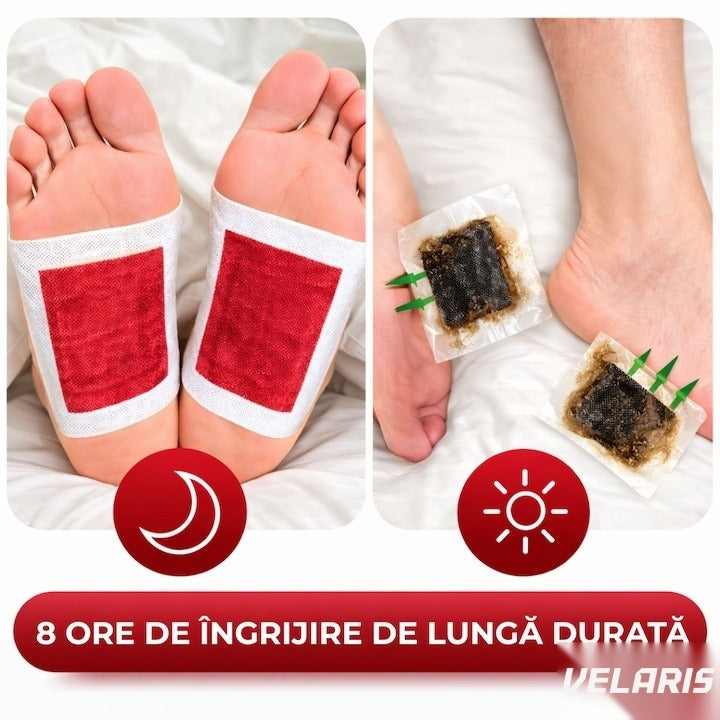 Set 10 Plasturi Detoxifiere KINOKI pentru Picioare cu Trandafir