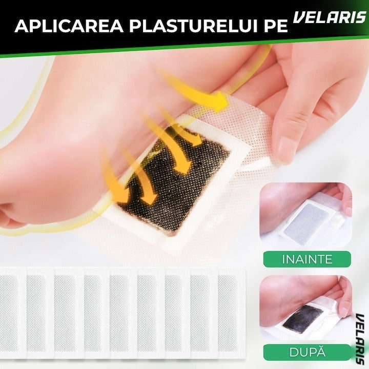 Set 10 plasturi detoxifianți cu turmalină pentru revitalizarea corpului