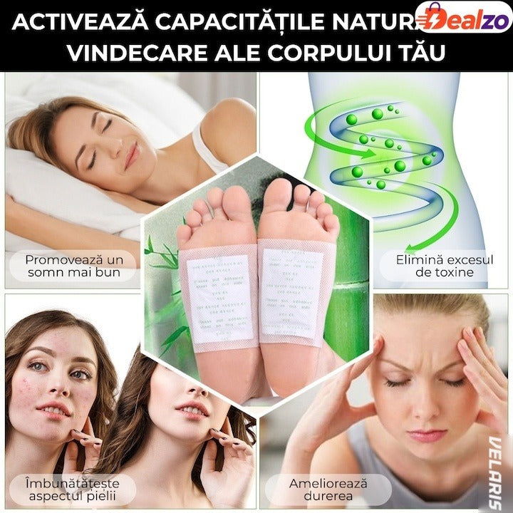 Set 10 plasturi detoxifianți cu turmalină pentru revitalizarea corpului