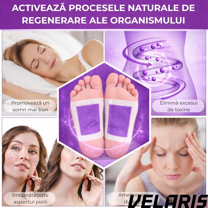 Set 10 Plasturi Plasturi Detox KINOKI pentru Picioare cu Lavanda, Detoxifiere Naturala, Eliminare Toxine, Reducere Miros Neplacut, Imbunatatire Somn, Relaxare si Revitalizare