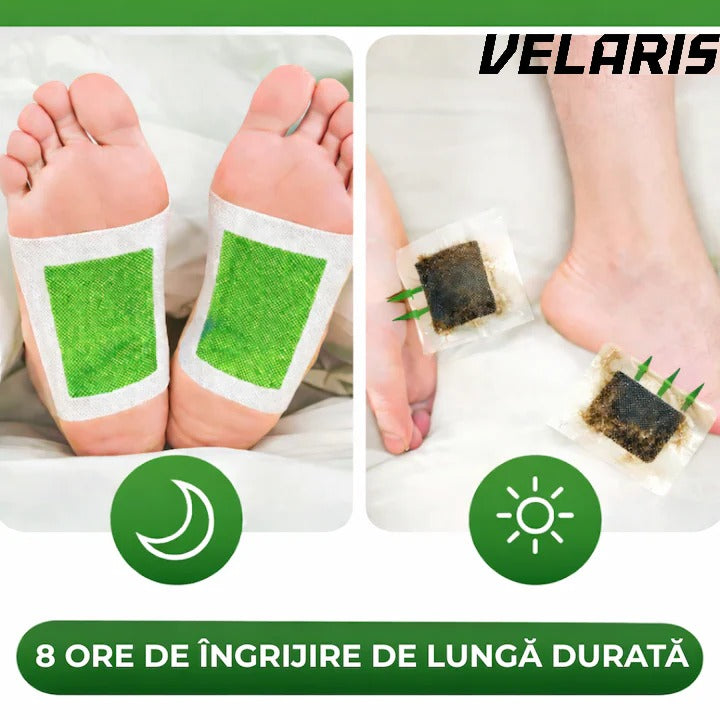 Set 10 Plasturi Plasturi Detox KINOKI pentru Picioare cu ceai verde, Detoxifiere Naturala, Eliminare Toxine, Reducere Miros Neplacut, Imbunatatire Somn, Relaxare si Revitalizare