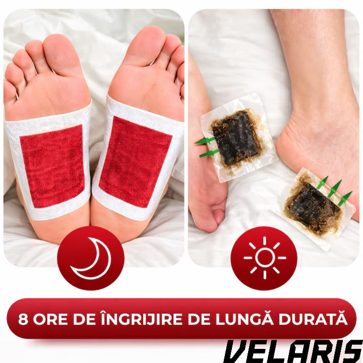 Set 10 Plasturi Plasturi Detox KINOKI pentru Picioare cu trandafir, Detoxifiere Naturala, Eliminare Toxine, Reducere Miros Neplacut, Imbunatatire Somn, Relaxare si Revitalizare