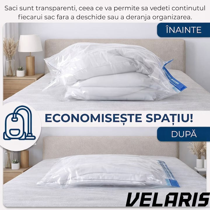 Set 12 saci vidat cu compresie prin vacuum, reutilizabili, 40×60 cm, 50×70 cm, 60×80 cm, 80×100 cm