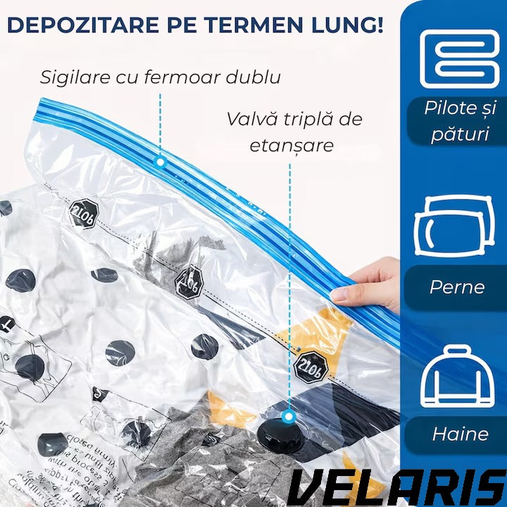 Set 12 saci vidat cu compresie prin vacuum, reutilizabili, 40×60 cm, 50×70 cm, 60×80 cm, 80×100 cm