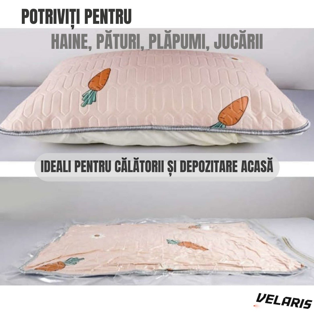 Set 12 saci vidat 60x90 cm, reutilizabili, transparenți, protecție textile